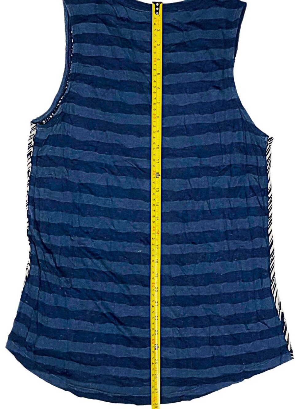 Mixed Print Henley Tank Top Blue Cream Sleeveless Lucky Brand M - Picture 8 of 8